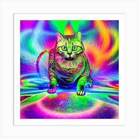 Psychedelic Cat Art Print