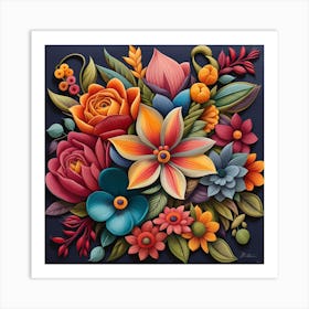 Colorful Flowers Art Print