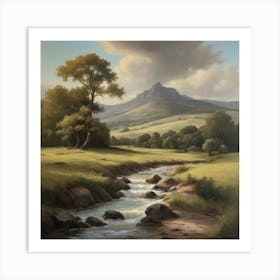 Stream In The Mountains Art Print Paintings Art Print