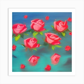 Roses In The Water Art Print