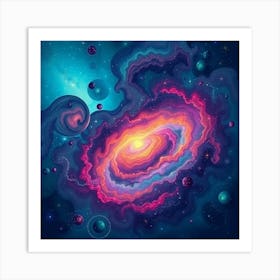 Galaxy Painting Affiche