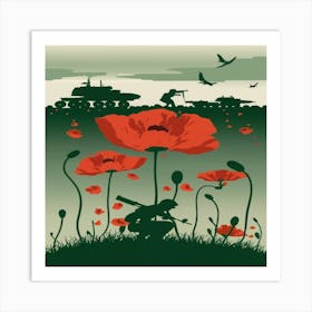 Wwii Poppies Art Print