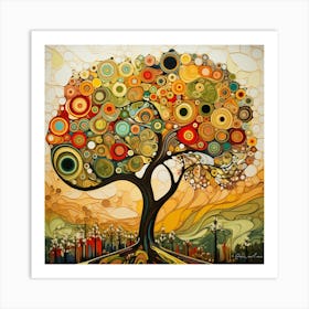 Tree of Gold and Bronze Art Print