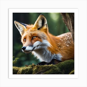 Fox In The Forest 64 Art Print