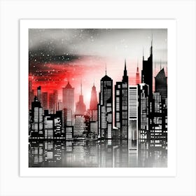 Cityscape At Night 2 Art Print