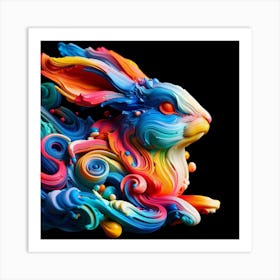 Colorful Rabbit Art Print