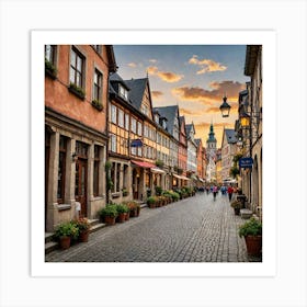 1 Historic European Town A Charming Photograph Of A Historic European Town With Cobblestone Streets 2 Art Print