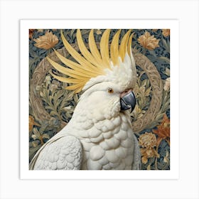 Cockatoo william morris inspired art Art Print