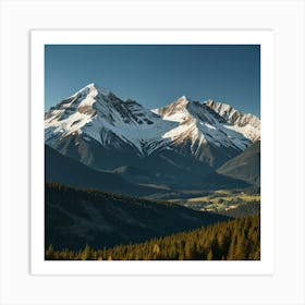 Alberta Mountain Range Paintings Art Print Art Print