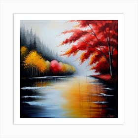 Autumn By The River Art Print