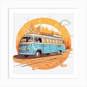 Retro Car Van Classic Travel Art Print