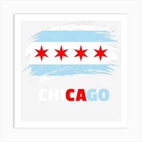 Chicago Flag Chicago Paint Streak Style Flag Art Print