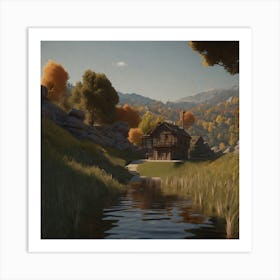 Cabin In The Woods 1 Art Print