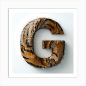 Tiger Fur Letter G Art Print