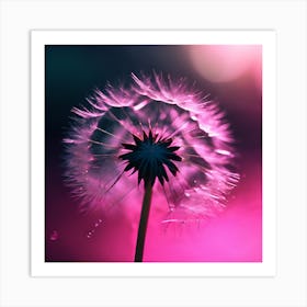 Fluffy Pink Dandelion Art Print