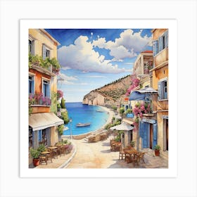 Crete Street Art Print