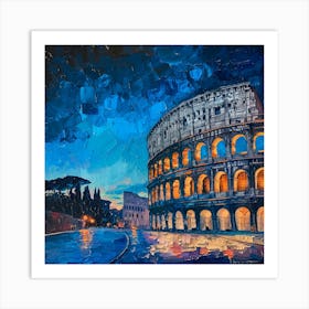 Colosseum At Night Art Print