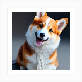 Cute Corgi Dog 1 Art Print