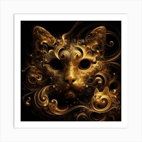 Golden Cat 39 Art Print