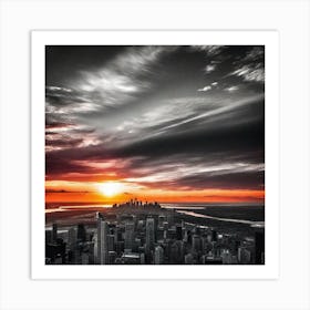 Sunset Over Toronto 1 Art Print