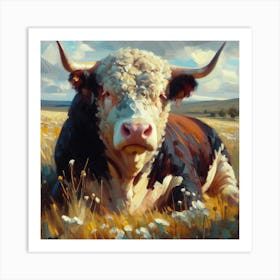 Hereford Bull Art Print