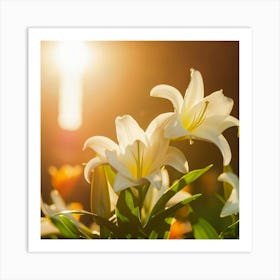 White Lily In The Sun Art Print