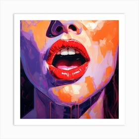 'The Girl With Red Lips' Art Print