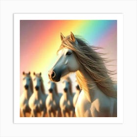 Rainbow Horses 4 Art Print