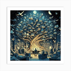 Tree Of Books Art Print