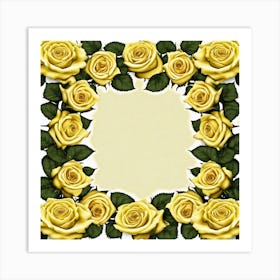 Yellow Roses Frame 15 Art Print