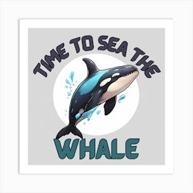 Time to Sea the Whale: Funny Orca Logo Design Affiche