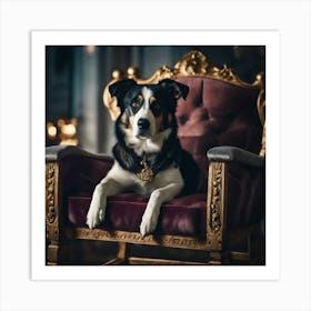 Dog In A Chair Art Print