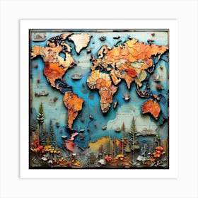 World Map 5 Art Print