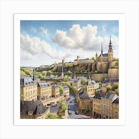 Cityscape Of Brussels Art Print