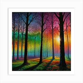 Leonardo Lightning Paralleled Prism Trees Art 3 Art Print