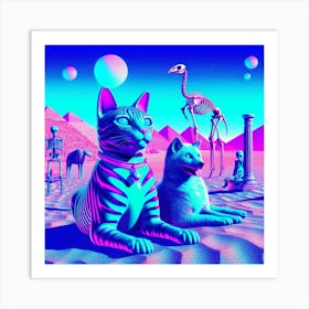 Psychedelic Cats 2 Art Print