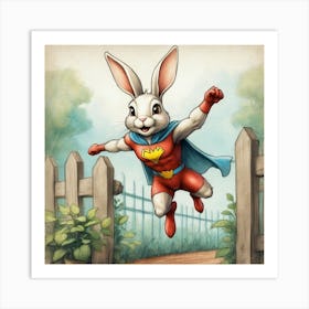 Rabbit Super Hero 1 Art Print