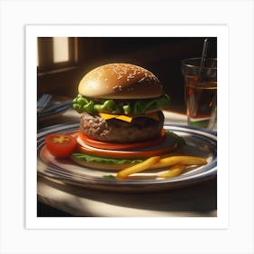 Hamburger On A Plate 93 Art Print