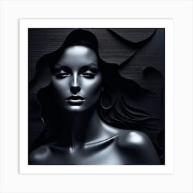 Black And White Portrait Of A Woman 4 Art Print