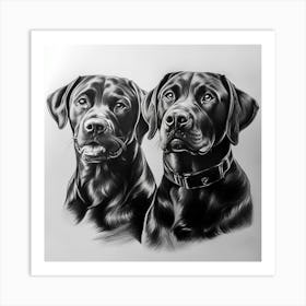 Black Labradors Art Art Print