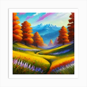 Magnificent forest meadows oil painting abstract painting art 6 Art Print