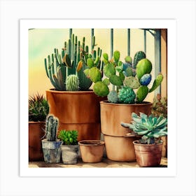 Cacti And Succulents 4 Art Print