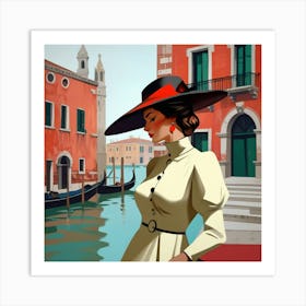 Italian woman in Venice 2 Art Print