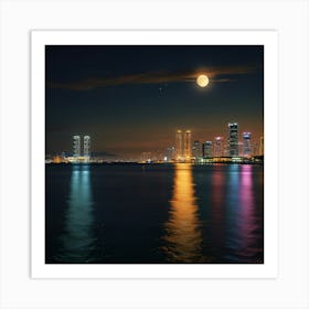 Cityscape At Night 4 Art Print