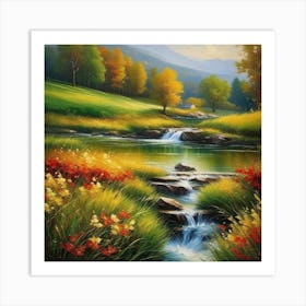 Stream In The Countryside Art Print