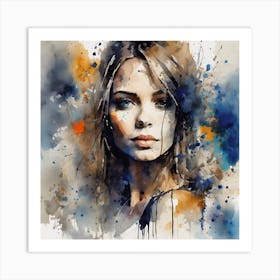 Watercolor Of A Woman 1 Art Print