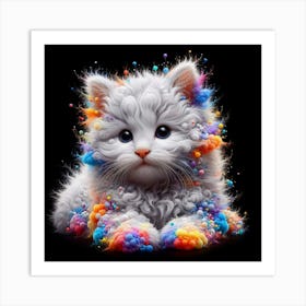 Colorful Kitten Art Print