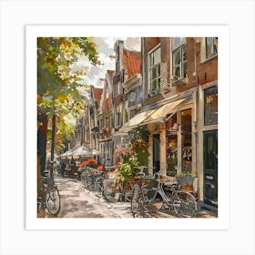 Jordaan neighborhood Series in Amsterdam Water Colour 1 Art Print