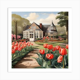 Tulips In The Garden 2 Art Print