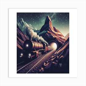 Train In The Tunnel Art Print